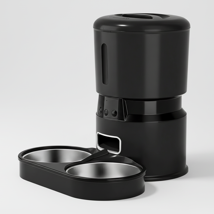 PawlyBro 4L Smart Dual Bowl Pet Feeder with Camera – WiFi App-Controlled, Separate Portions for Two Cats or Dogs