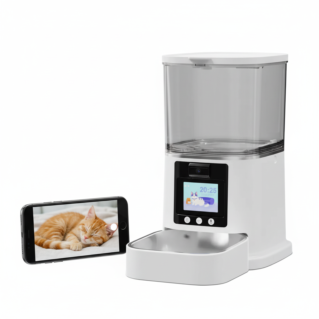 Pet Feeder Hero Image with Phone