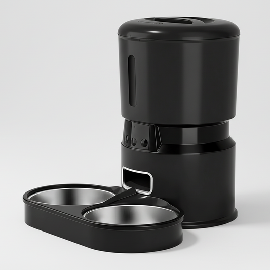 PawlyBro 4L Smart Dual Bowl Pet Feeder with Camera – WiFi App-Controlled, Separate Portions for Two Cats or Dogs