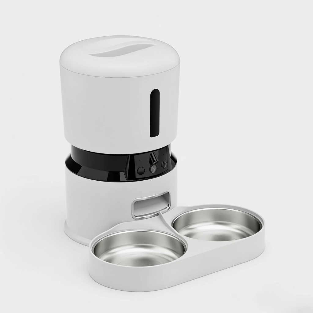PawlyBro 4L Smart Dual Bowl Pet Feeder with Camera – WiFi App-Controlled, Separate Portions for Two Cats or Dogs