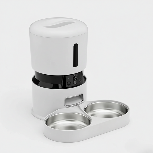 PawlyBro 4L Smart Dual Bowl Pet Feeder with Camera – WiFi App-Controlled, Separate Portions for Two Cats or Dogs