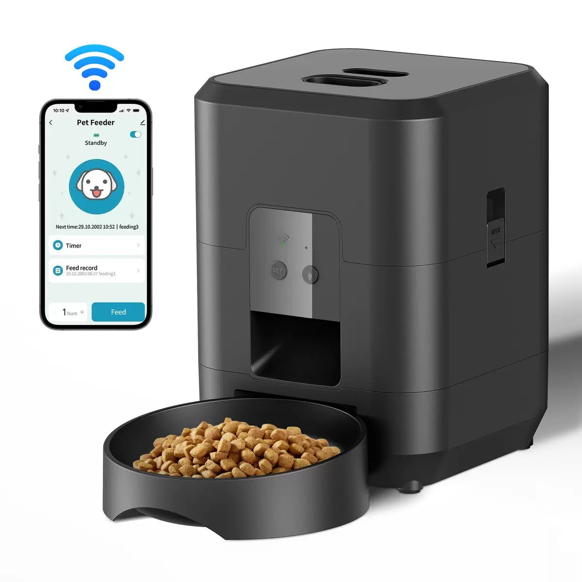 PawlyBro Airo 2L Smart Automatic Pet Feeder with HD Camera – App-Controlled, Remote Monitoring for Cats & Small Dogs