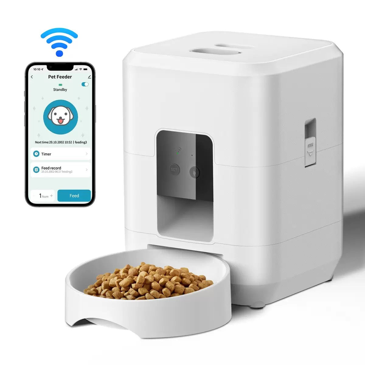 PawlyBro Airo 2L Smart Automatic Pet Feeder with HD Camera – App-Controlled, Remote Monitoring for Cats & Small Dogs
