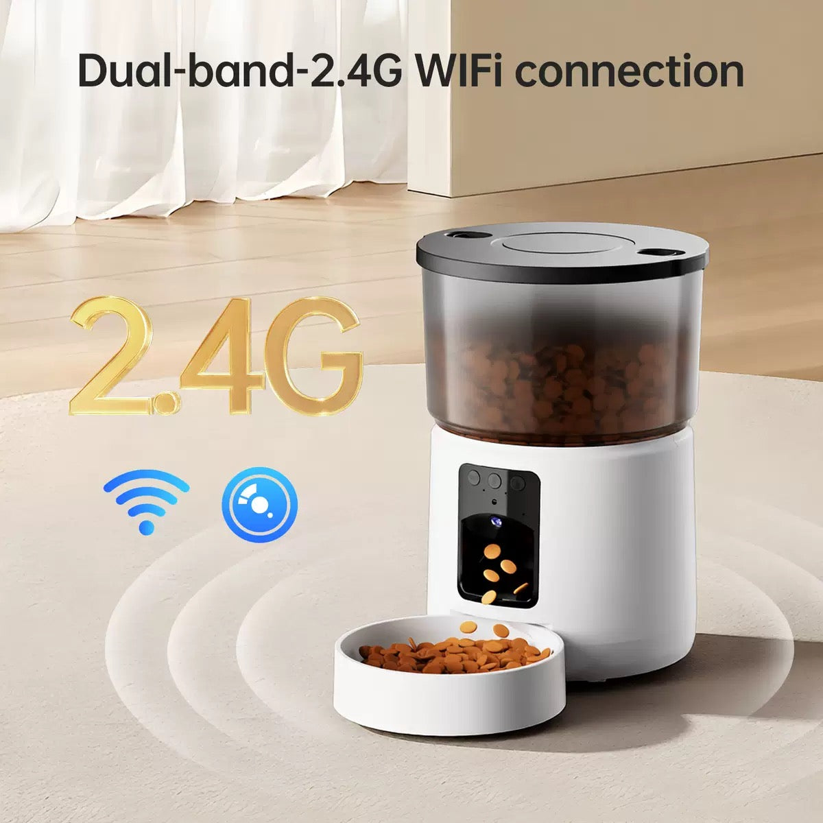 Smart Automatic Pet Feeder 3L | Video & Voice, Precision Dispensing, Anti-Jam